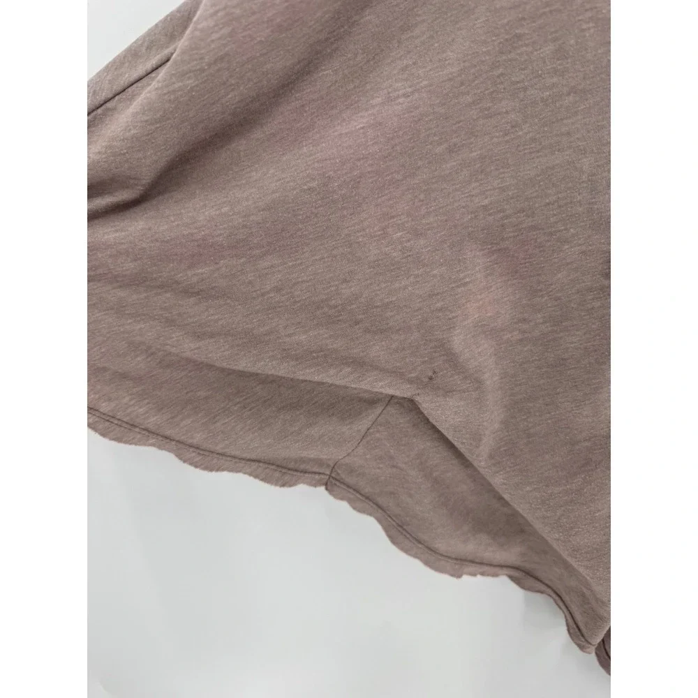 JW‎ Los Angeles Poncho Style T Shirt Women XS Taupe Embroidered Oversized